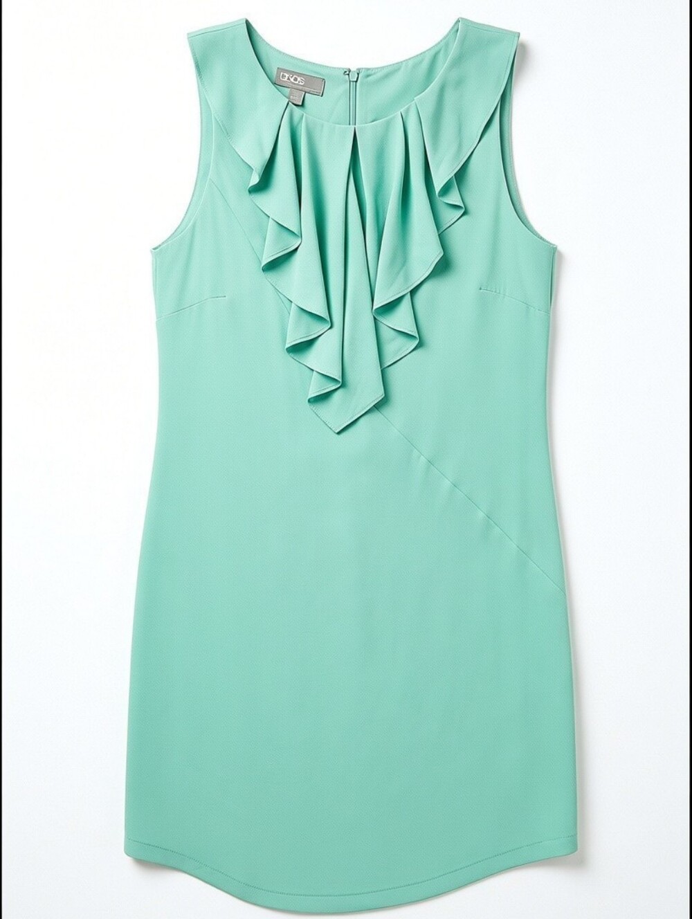 NWT! ASOS Sleeveless Ruffle Front Mint Green Dress